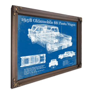 1958 Oldsmobile 88 Fiesta Wagon Vintage Blueprint Auto Print