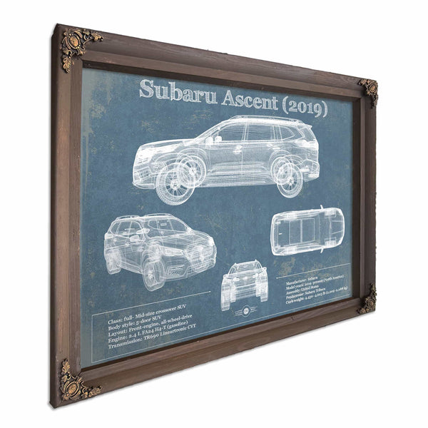 Subaru Ascent 2019 Blueprint Vintage Auto Print