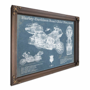 Harley-Davidson Road Glide Ultra 2018 Blueprint Motorcycle Patent Print