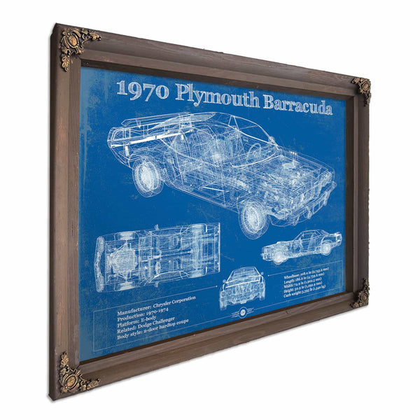 1970 Plymouth Barracuda Original Blueprint Art