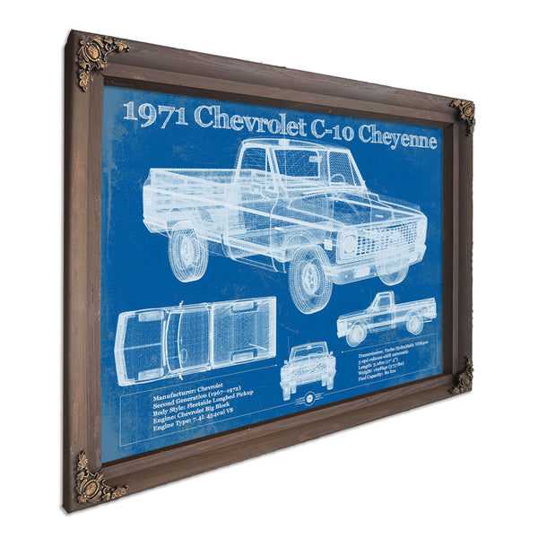 1971 Chevrolet C-10 Cheyenne Original Blueprint Art