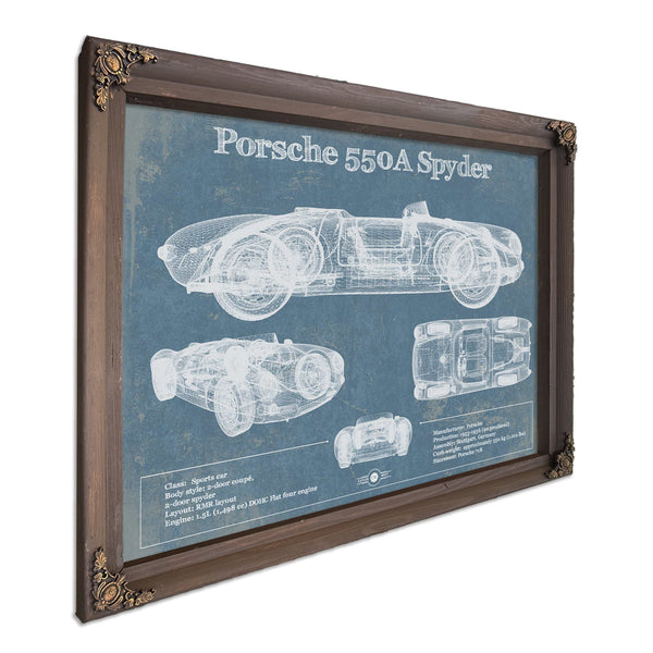Porsche 550A Spyder Blueprint Vintage Auto Print