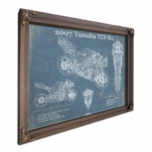 2007 Yamaha YZF-R1 Blueprint Motorcycle Patent Print