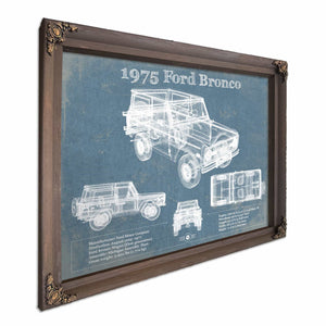 1975 Ford Bronco Vintage Blueprint Auto Print