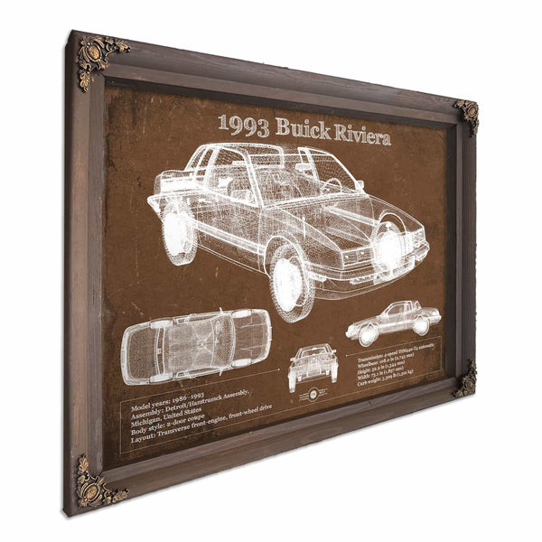 1993 Buick Riviera Vintage Blueprint Auto Print