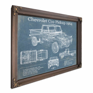 1964 Chevrolet C10 Pickup Vintage Blueprint Auto Print