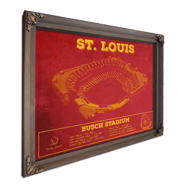 St. Louis Blues - Enterprise Center Vintage Hockey Blueprint NHL Print