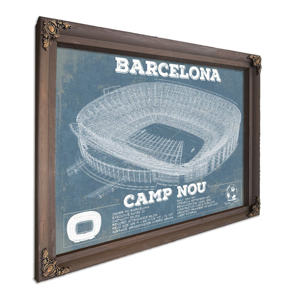 Vintage FC Barcelona Camp Nou Stadium Soccer Print