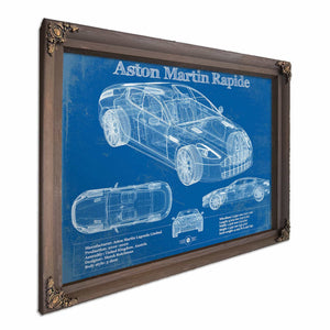2011 Aston Martin Rapide Vintage Blueprint Auto Print