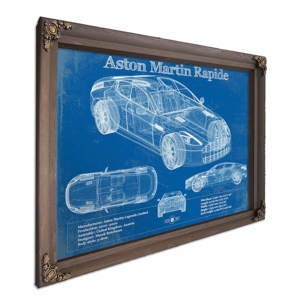2011 Aston Martin Rapide Vintage Blueprint Auto Print