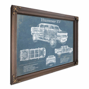 Hummer EV Blueprint Vintage Auto Print