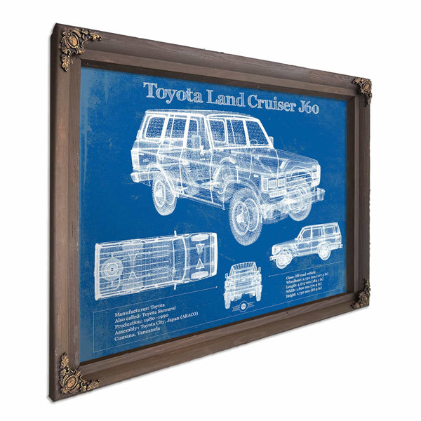 Toyota Land Cruiser J60 Blueprint Vintage Auto Print
