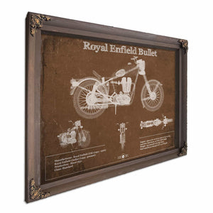 Royal Enfield Bullet Blueprint Motorcycle Patent Print