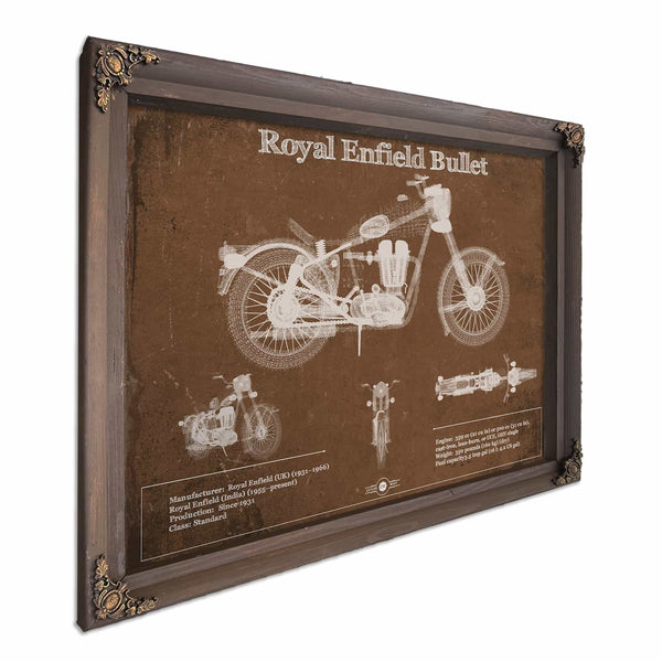 Royal Enfield Bullet Blueprint Motorcycle Patent Print
