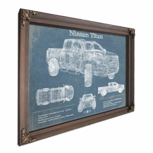 Nissan Titan Truck Vintage Blueprint Auto Print