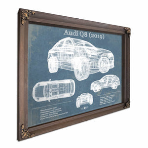 Audi Q8 (2019) Blueprint Vintage Auto Print