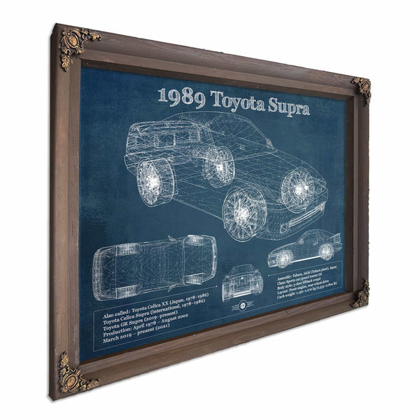 1989 Toyota Supra Vintage Blueprint Auto Print
