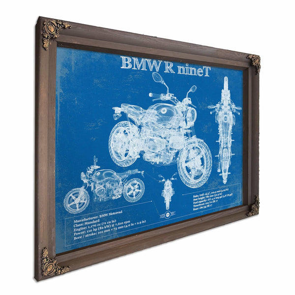 BMW R nine T Blueprint Vintage Motorcycle Print