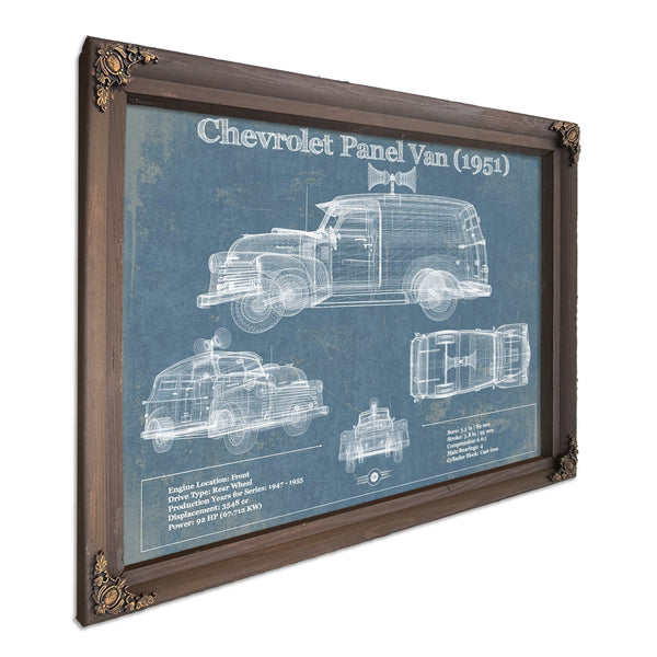 Chevrolet Panel Van 1951 Car Blueprint Vintage Auto Print