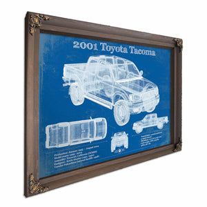 2001 Toyota Tacoma Double Cab Limited Vintage Blueprint Auto Print