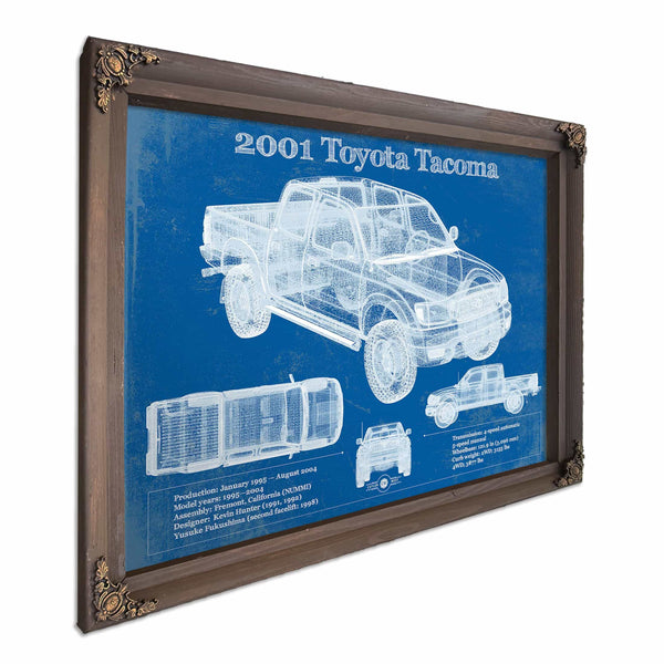 2001 Toyota Tacoma Double Cab Limited Vintage Blueprint Auto Print