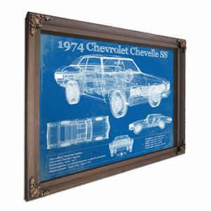 1974 Chevrolet Chevelle SS 454 Original Blueprint Art
