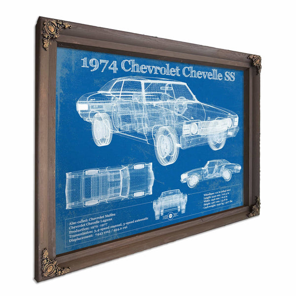 1974 Chevrolet Chevelle SS 454 Original Blueprint Art
