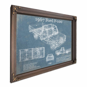 1967 Ford F-100 Vintage Blueprint Auto Print