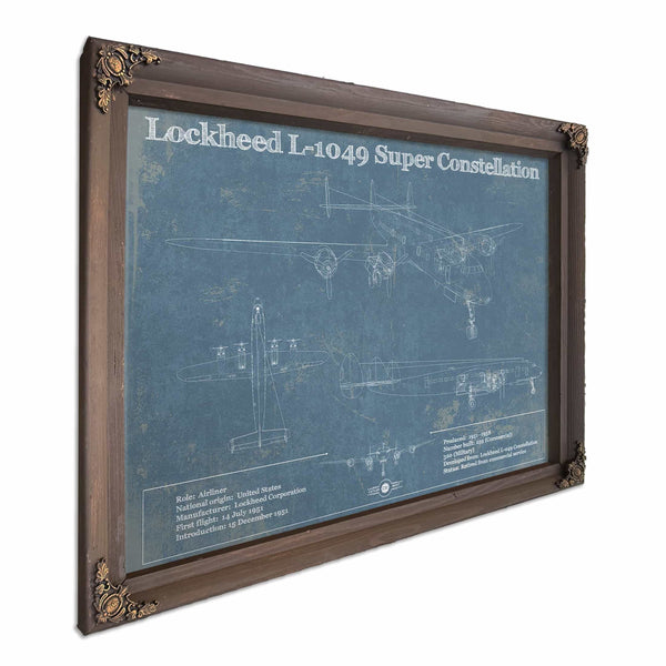 Lockheed L-1049 Super Constellation Vintage Blueprint Airplane Print