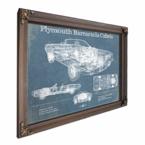 Plymouth Barracuda Cabrio Blueprint Vintage Auto Print