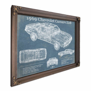1969 Chevrolet Camaro Z28 Blueprint Vintage Auto Patent Print