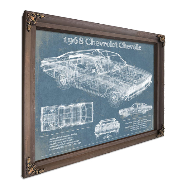 1968 Chevrolet Chevelle Original Blueprint Art