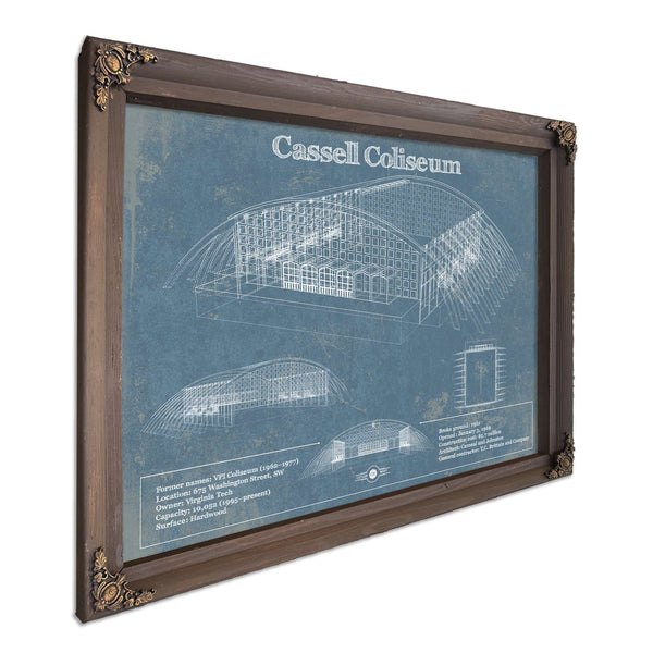 Cassell Coliseum Stadium Blueprint Vintage Print