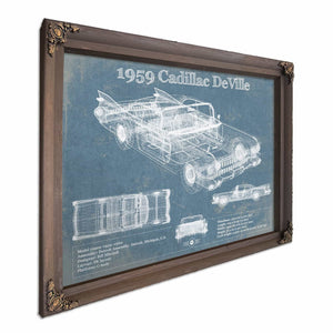 1959 Cadillac Coupe de Ville Blueprint Vintage Auto Print