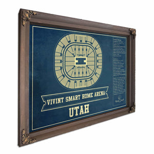 Utah Jazz - Vivint Smart Home Arena Seating Chart Vintage Art Print