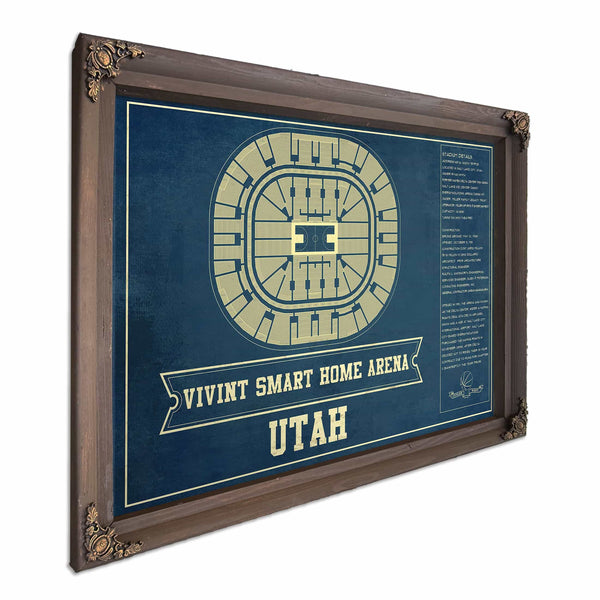 Utah Jazz - Vivint Smart Home Arena Seating Chart Vintage Art Print