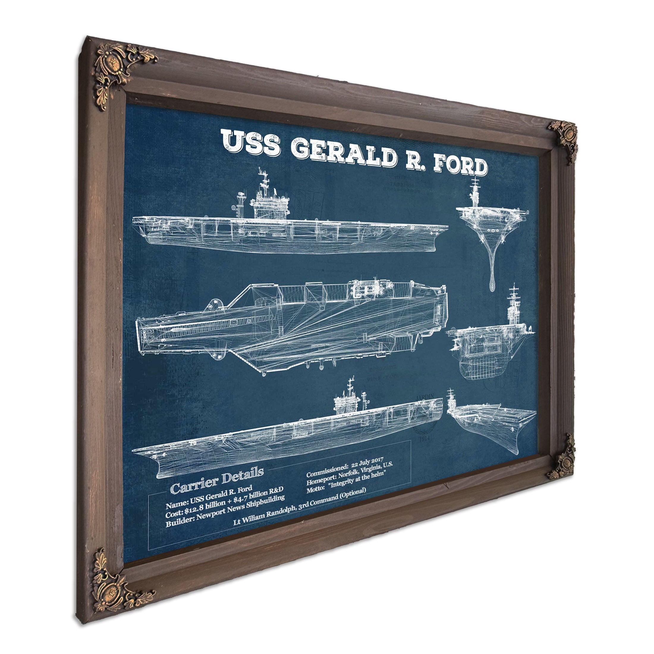 USS Gerald R Ford (CVN-78) Aircraft Carrier Wall Art Print | Cutler We