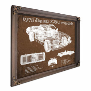 1975 Jaguar Xjs Convertible Vintage Blueprint Auto Print