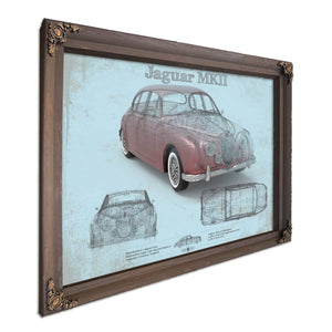 Jaguar Mark 2 MKII Car Original Blueprint Art