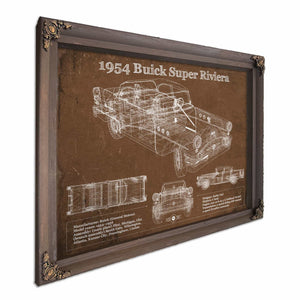 1954 Buick Super Riviera Vintage Blueprint Auto Print