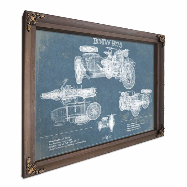BMW R75 Blueprint Motorcycle Patent Print