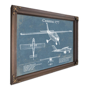 Cessna 177 (Cardinal) Vintage Blueprint Airplane Print