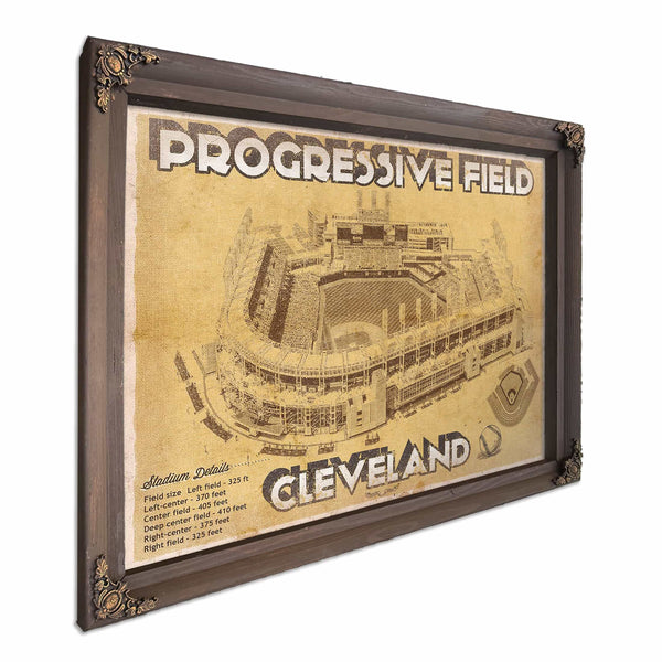 Cleveland Indians Progressive Field Vintage Baseball Print