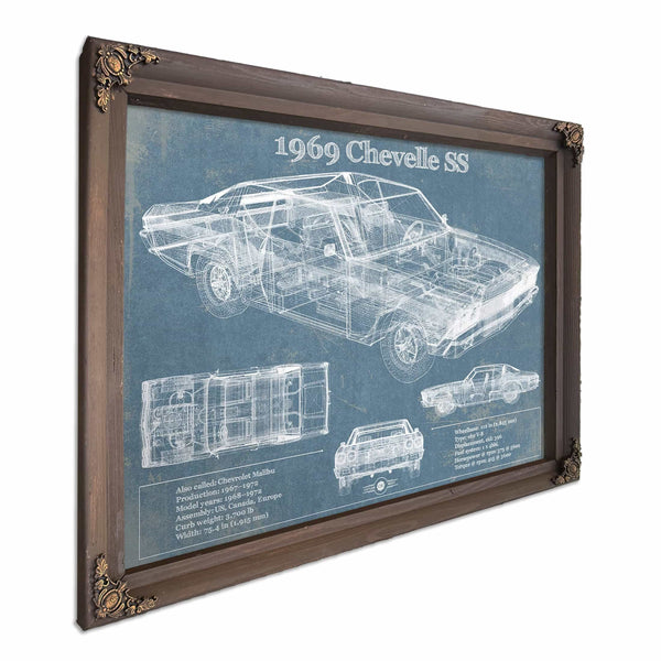 1969 Chevrolet Chevelle SS Original Blueprint Art