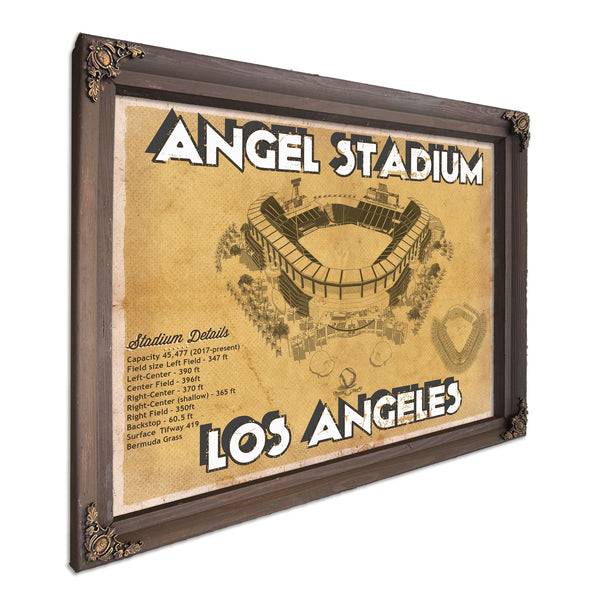 Los Angeles Angels - Angel Stadium Vintage Seating Chart Baseball Print
