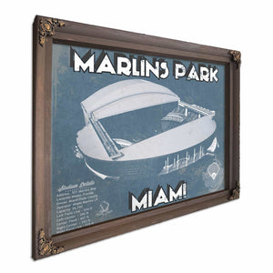 Miami Marlins - Marlins Park Vintage Baseball Fan Print