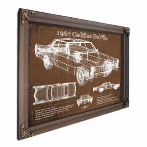 1967 Cadillac DeVille Blueprint Vintage Auto Print