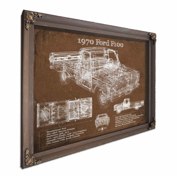 1970 Ford F100 Vintage Blueprint Auto Print
