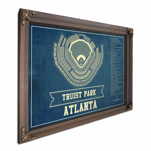 Turner Field - Atlanta Braves (MLB) Team Color Vintage Baseball Print