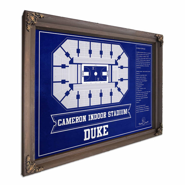 Duke Blue Devils - Cameron Indoor Stadium Seating Chart Team Color - College Basketball Blueprint Art